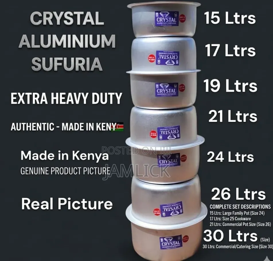 Heavy Crystal Aluminium Sufuria - B9