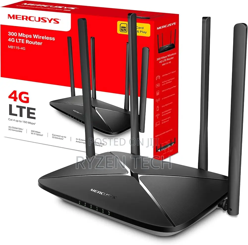 Mercusys 300 MBPS Wireless N 4g Lte Router - Tl-Mb115-4g