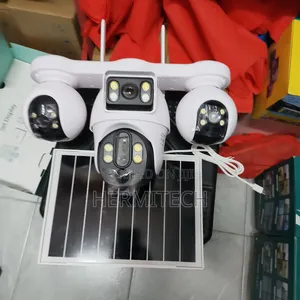 Solar Surveillance CCTV 4g Enabled Smart Camera 4-Lens CCTV Camera