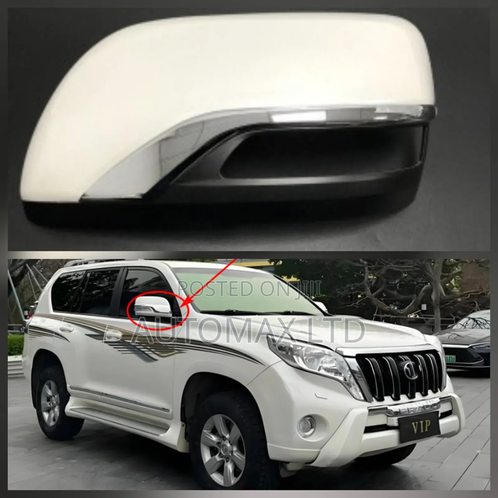 Toyota Land Cruiser Prado J150, Side Mirror Cover With Chrome Finish