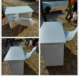 Simple White Desk a Matching White Chair