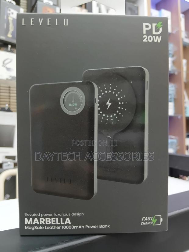 This Is a Levelo Marbella Magsafe Leather 10000mah Power Bank.