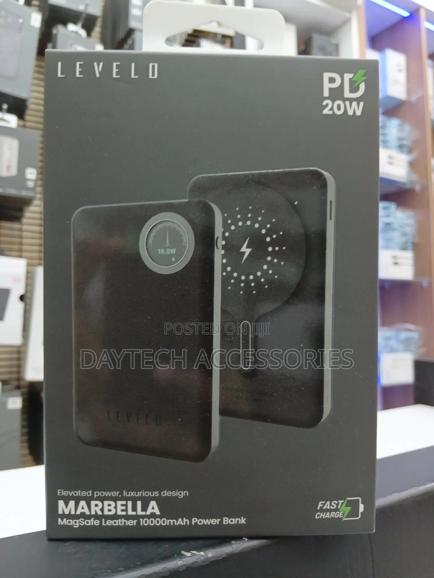 This Is a Levelo Marbella Magsafe Leather 10000mah Power Bank.
