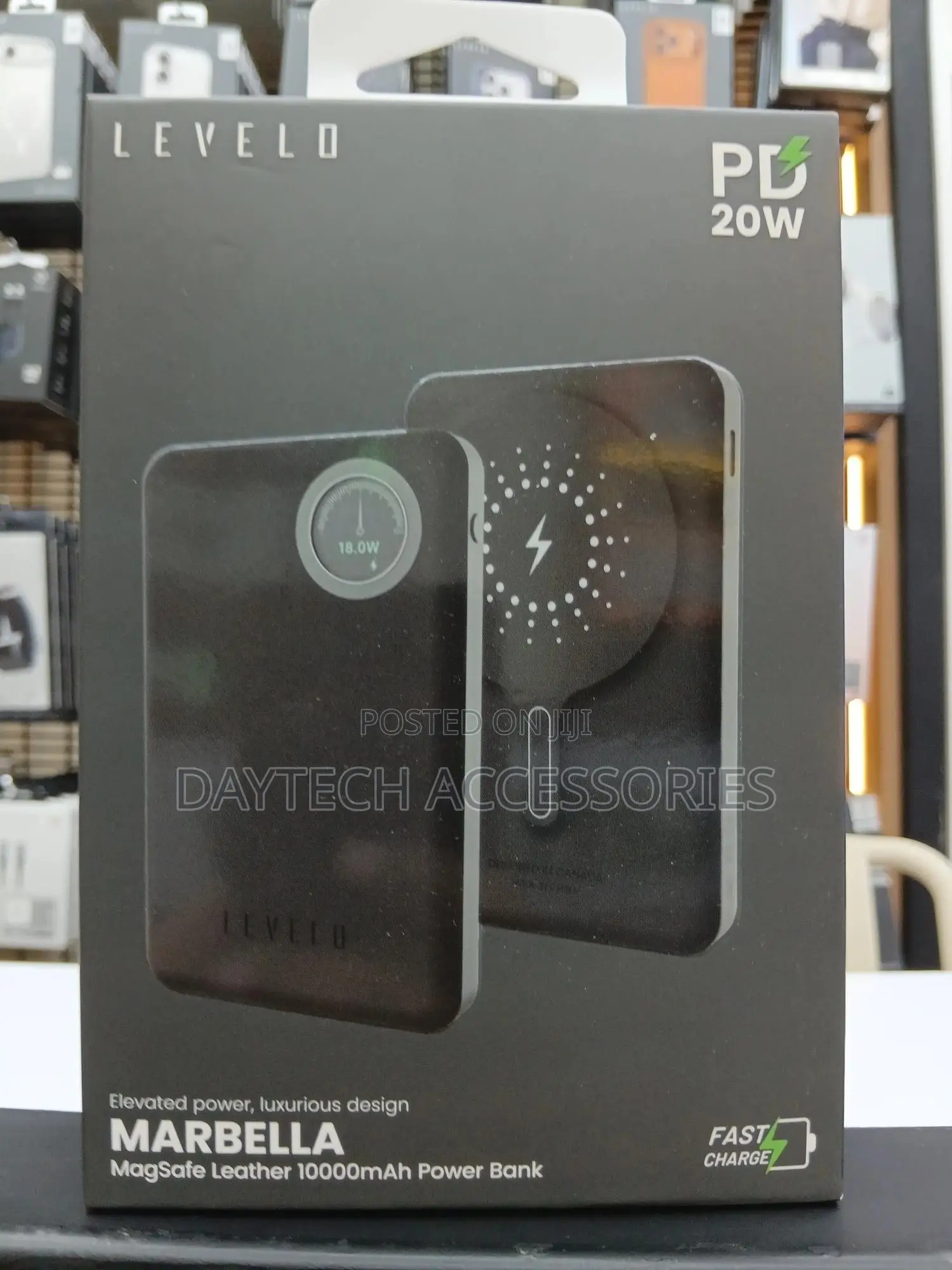 This Is a Levelo Marbella Magsafe Leather 10000mah Power Bank.