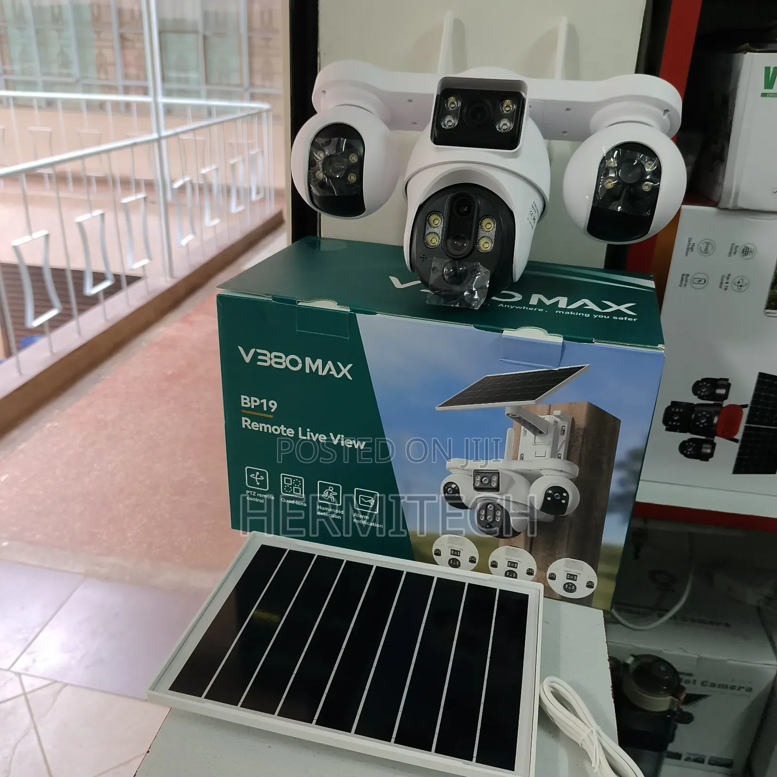 4g Solar PTZ Outdoor CCTV Camera for Outdoor Activities 4 Lens Solar