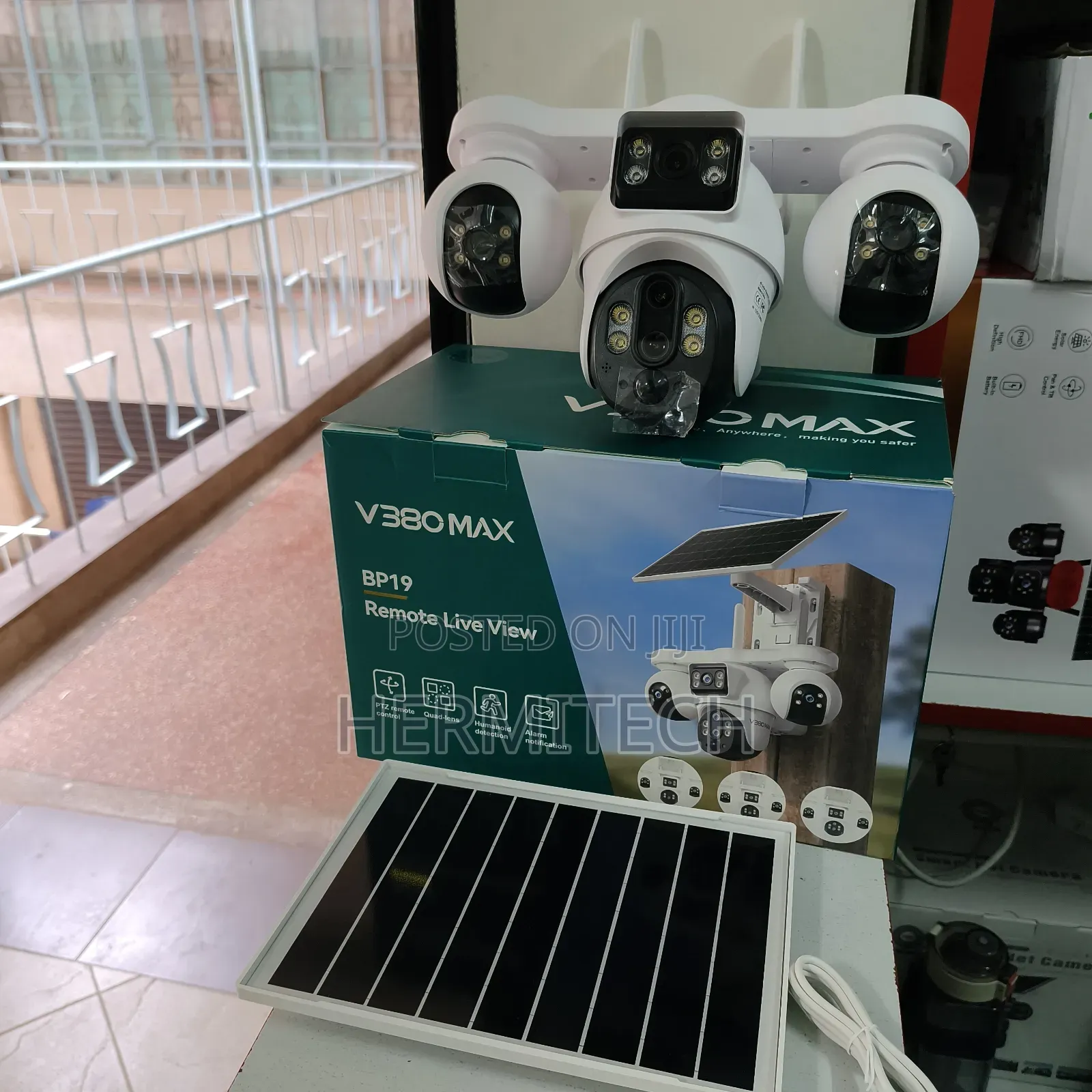 4g Solar PTZ Outdoor CCTV Camera for Outdoor Activities 4 Lens Solar