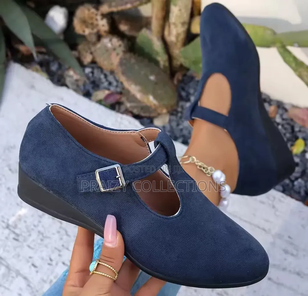 T-Strap Low Wedges Shoes