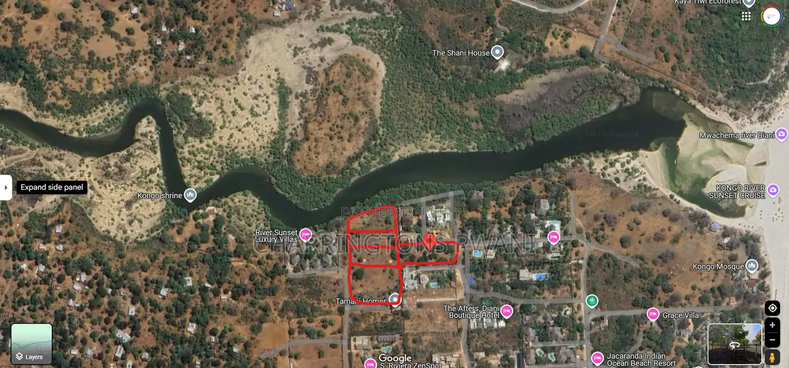 1 Acre Plot | Kongo Riverfront | 3rd Row Diani | Sunset Views