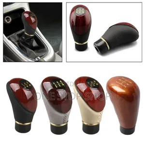 Manual Gear Shift Knob With Artificial Leather Stimulated Peach Wood
