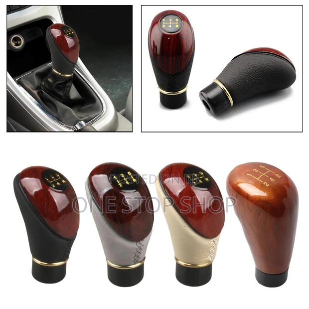 Manual Gear Shift Knob With Artificial Leather Stimulated Peach Wood
