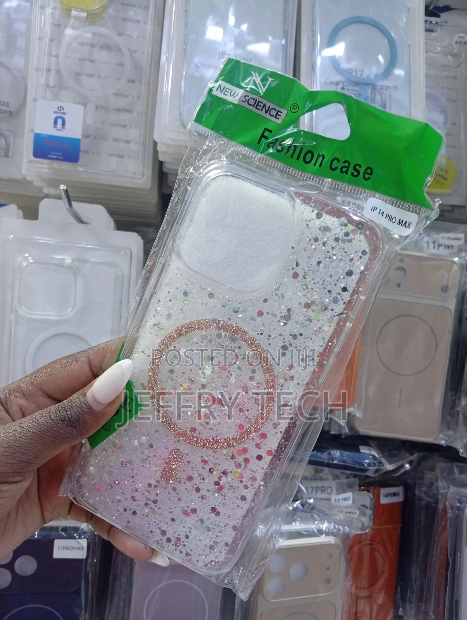 "New Science" Brand Glitter Phone Case for the iPhone 14 Pro Max.