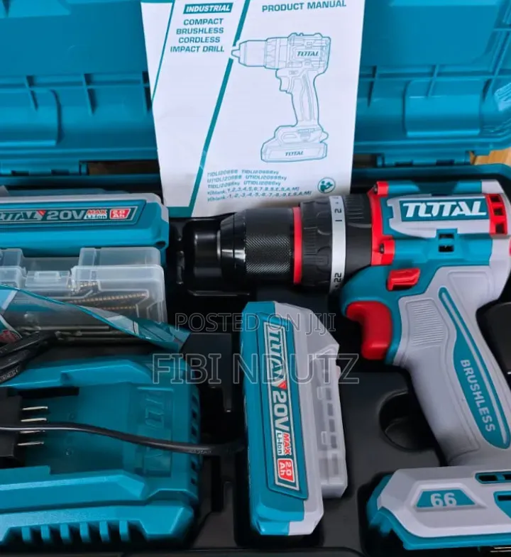No Power Needed Cordless Total Drill Has Two 20v Batteries