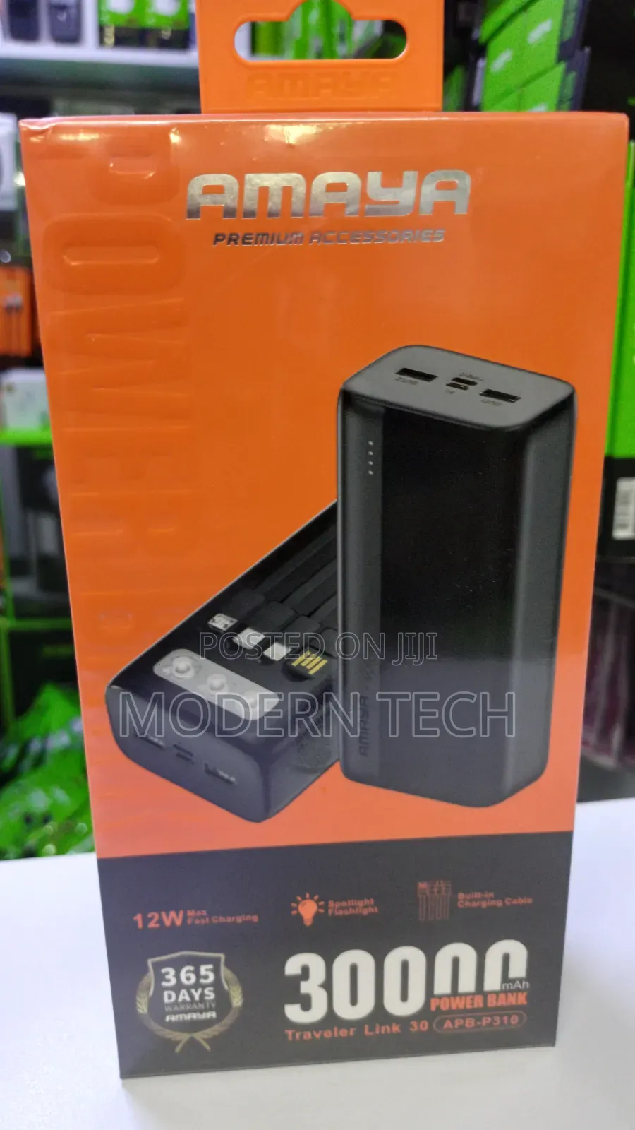 Amaya Apb-P310 Power Bank 30000mah, Black