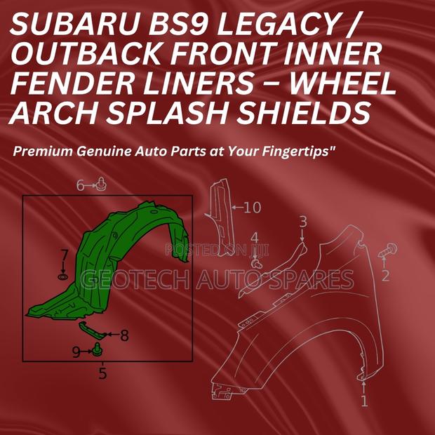 Subaru Bs9 Legacy/ Outback Inner Fender Liners / Arch Splash Shields - thumbnail 5