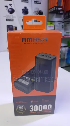 Amaya Heavy-Duty Power Bank 30000mah With Led Display – Black
