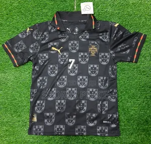 Ronaldo Portugal Black 2026 World Kit for Children - Jersey