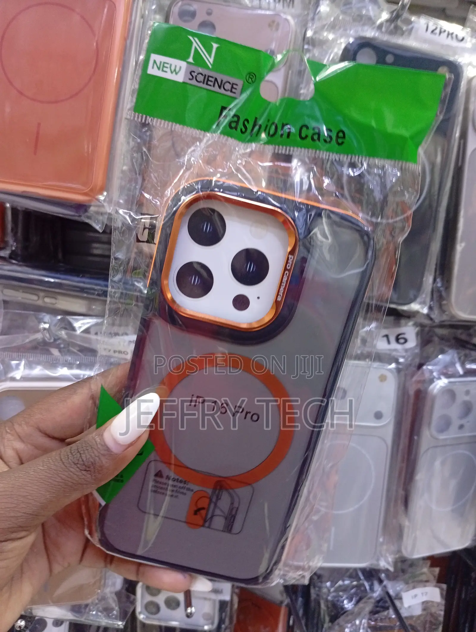 iPhone 16 Pro Moky, Frosted Design With Built-in Orange Magnetic Ring