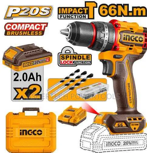 Ingco Cidli20668 Compact Brushless Cordless Impact Drill 66nm
