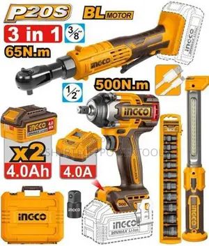 Ingco Cosli250981 Cordless 3 PCS Combo Kit 3 in 1