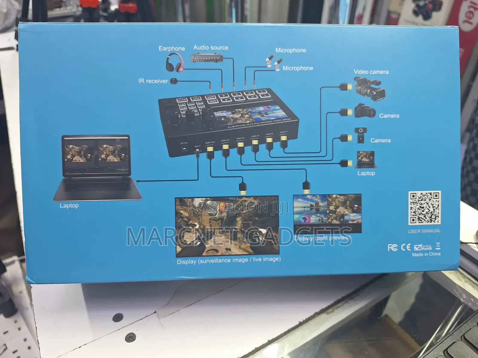 4 Way Hdmi Video Switcher for Livestream With Inbuilt 5 Inch Screen