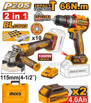 Ingco Ckli20273 Cordless 2 PCS Combo Kit 2 in 1