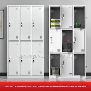 6-Locker Metallic Secure Gym Storage Cabinet