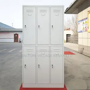 6-Locker Metallic Secure Gym Storage Cabinet