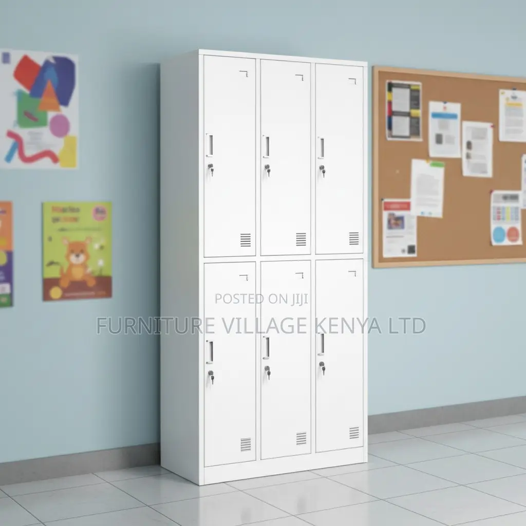 6-Locker Metallic Secure Gym Storage Cabinet