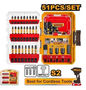 Ingco Akdl25106 51 PCS Impact Screwdriver Bits Set