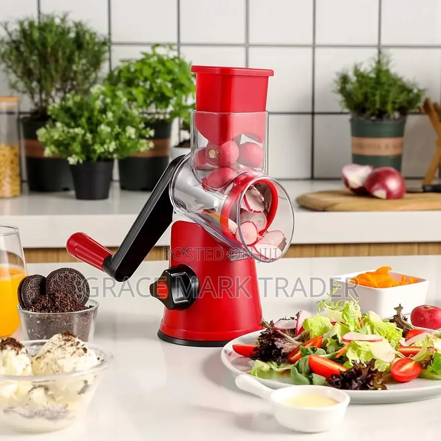 Rotary Drum Grater Veggie, Cheese Slicer With 3 Slicing