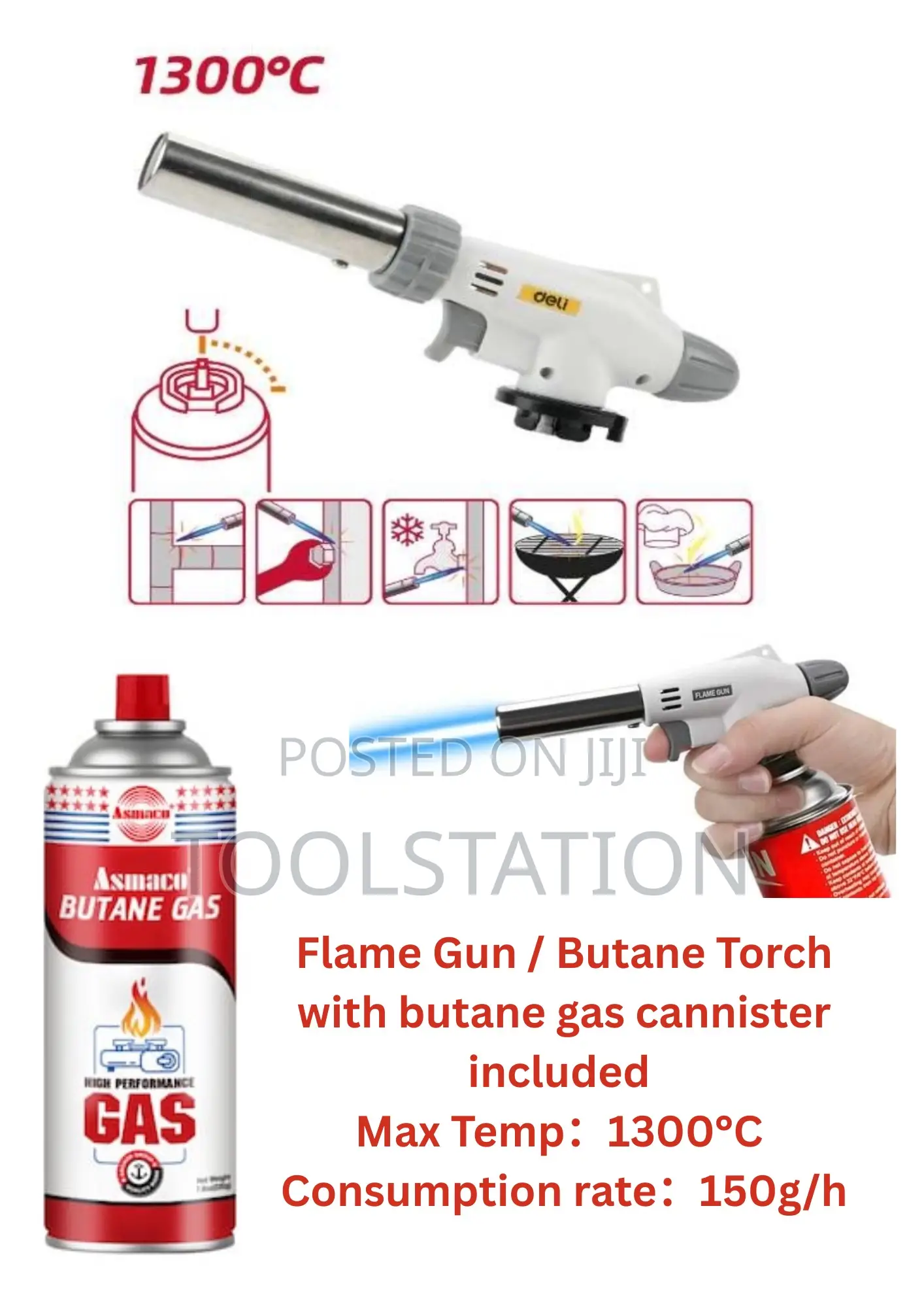 Blow Torch/ Flame Gun With 395 Ml Gas Cannister