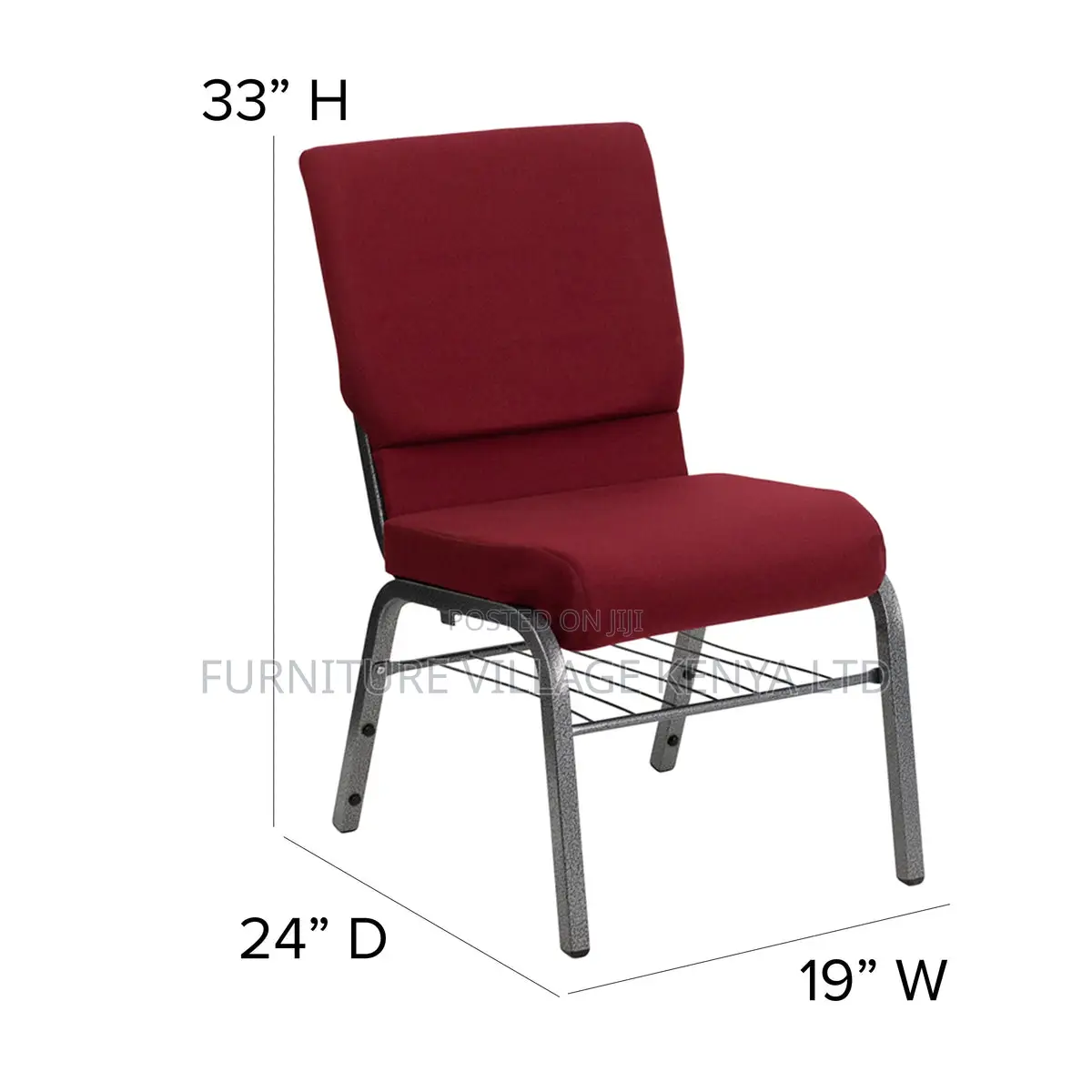 Red Fabric Padded Banquet Theater Chair