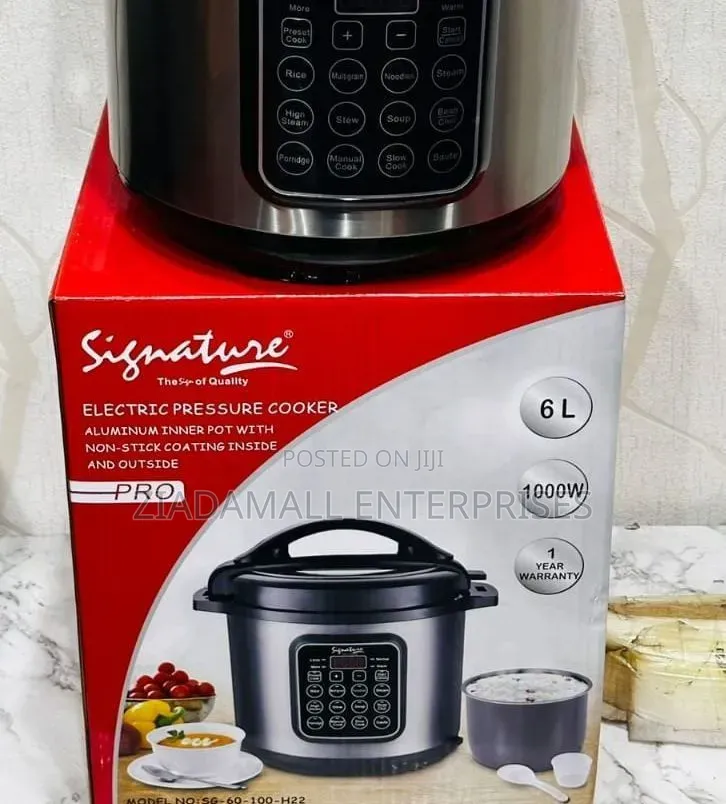 Signature 6 Litres Electric Pressure Cooker Versatile Design