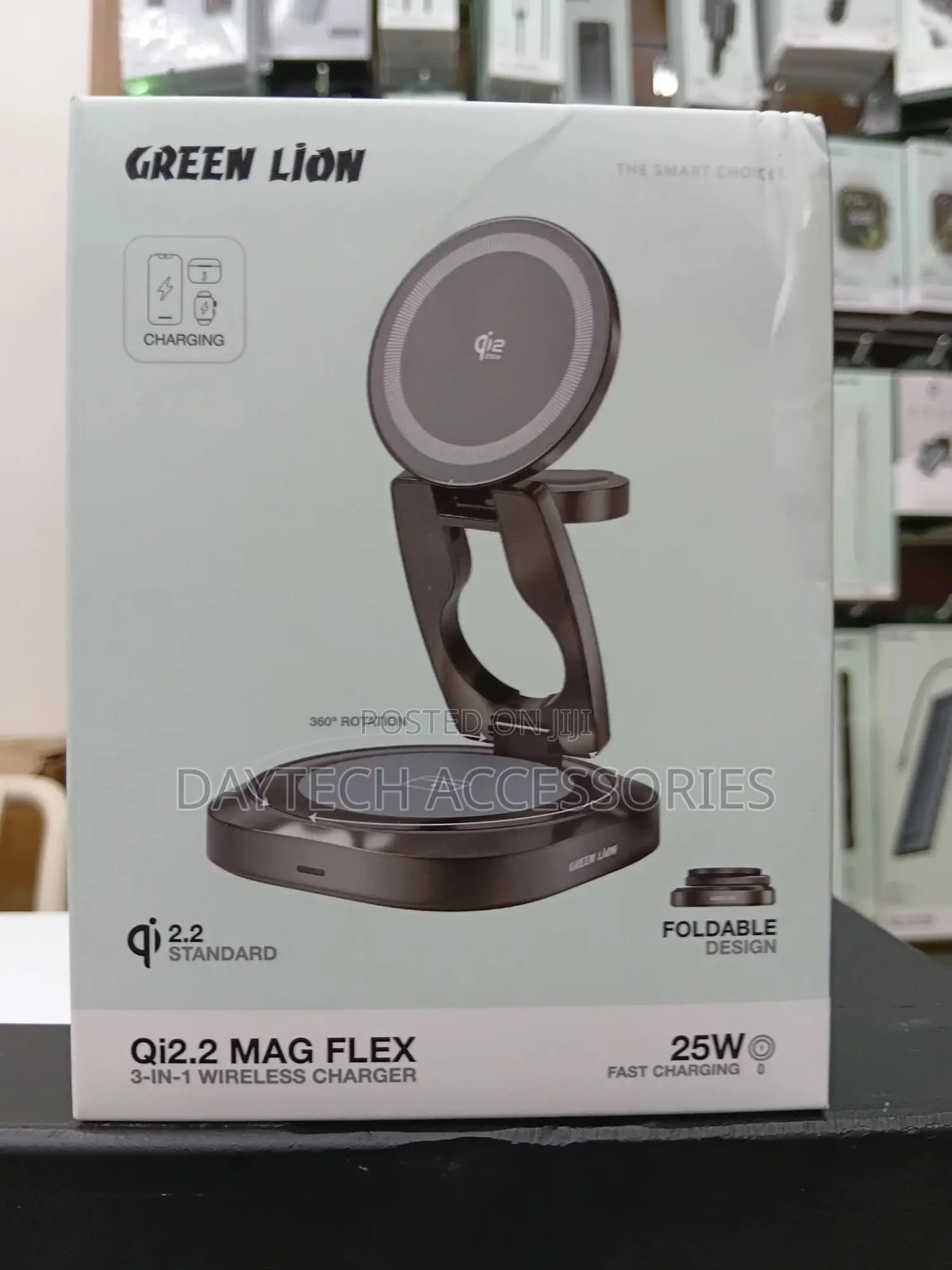Green Lion Qi2.2 Mag Flex 3-in-1 Wireless Charger.