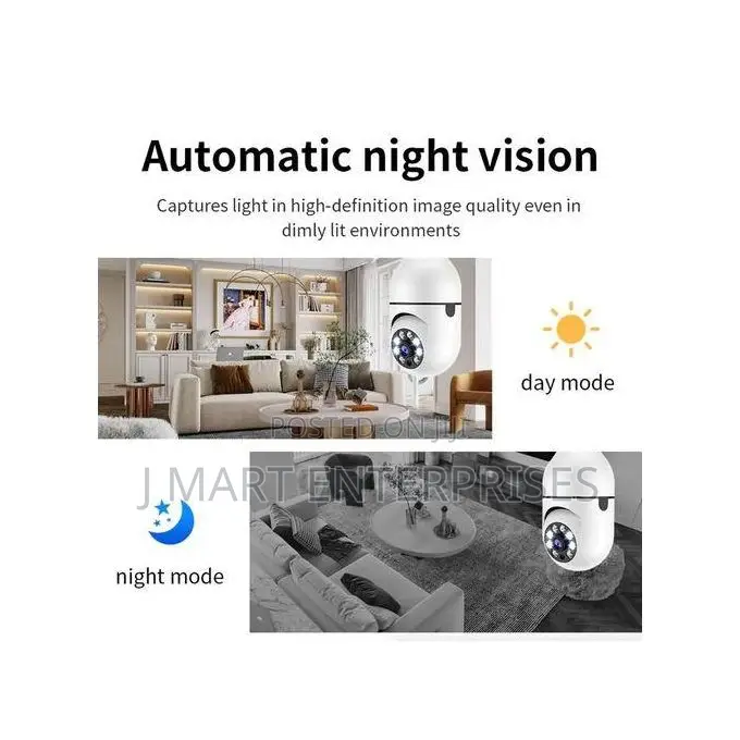 Smart Wifi 360° Indoor Security Bulb Camera Full Hd 1080p for Home,