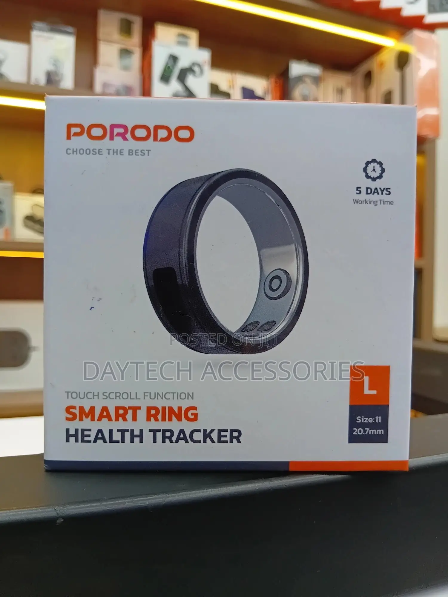 Porodo Phone Touch Control Health Tracker Smart Ring.