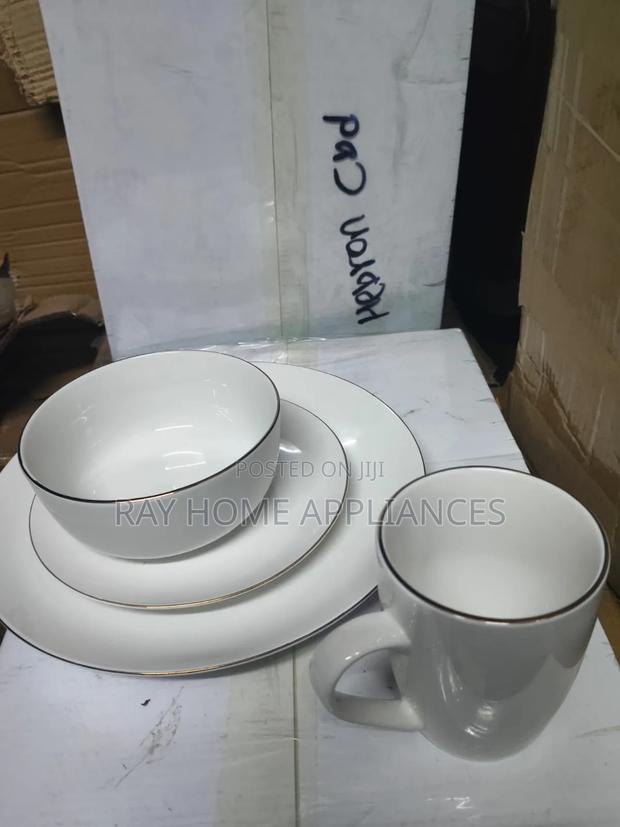 Silver Ring White Dinner Set