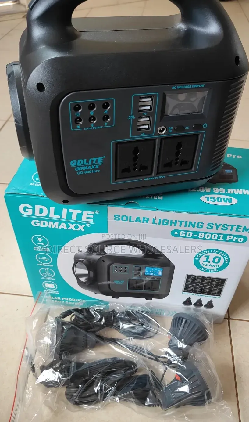 Universal Laptop/ Phone Power Bank Station With Solar Panels Light