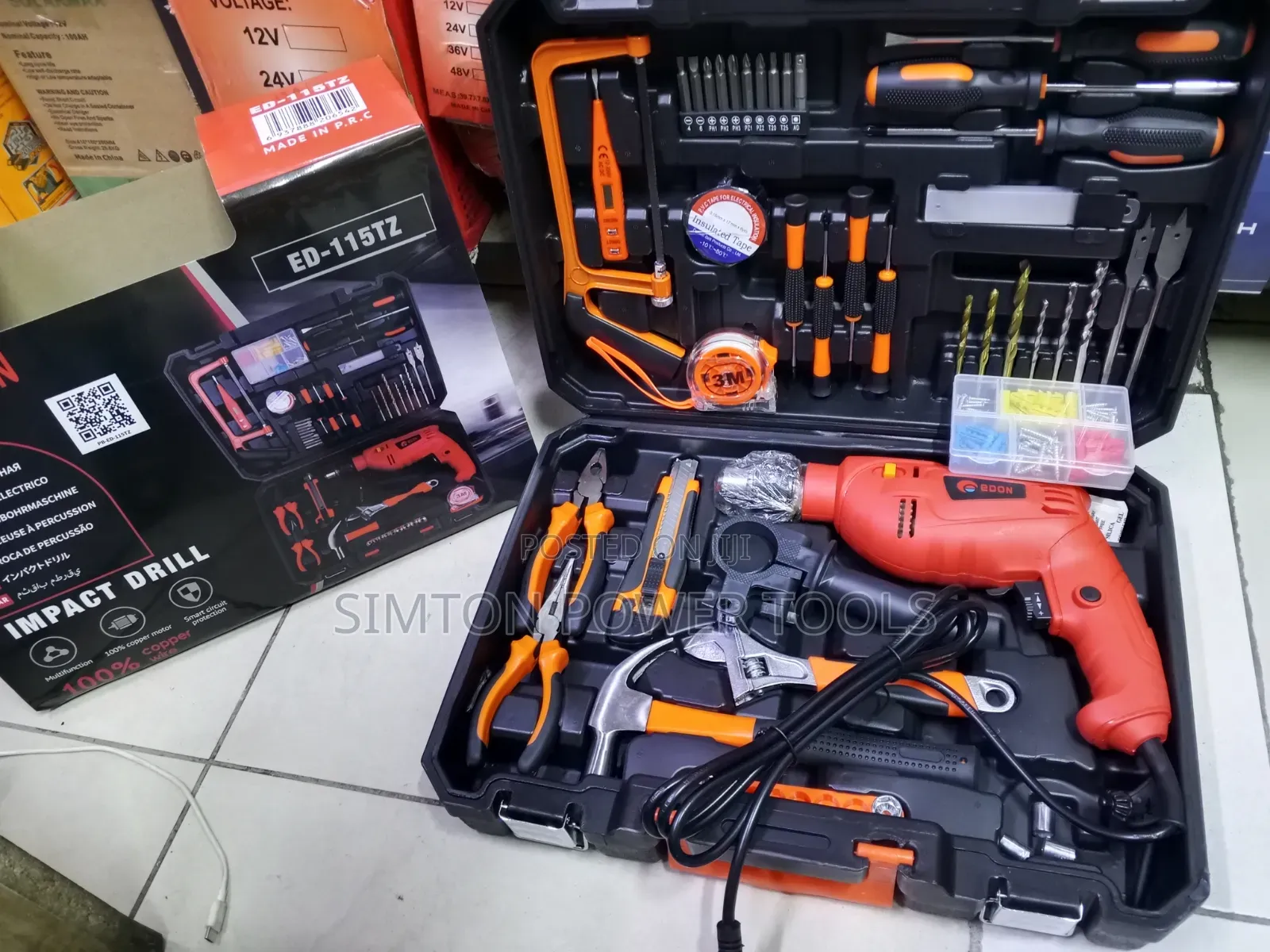 117pcs Edon Electric Drill Set