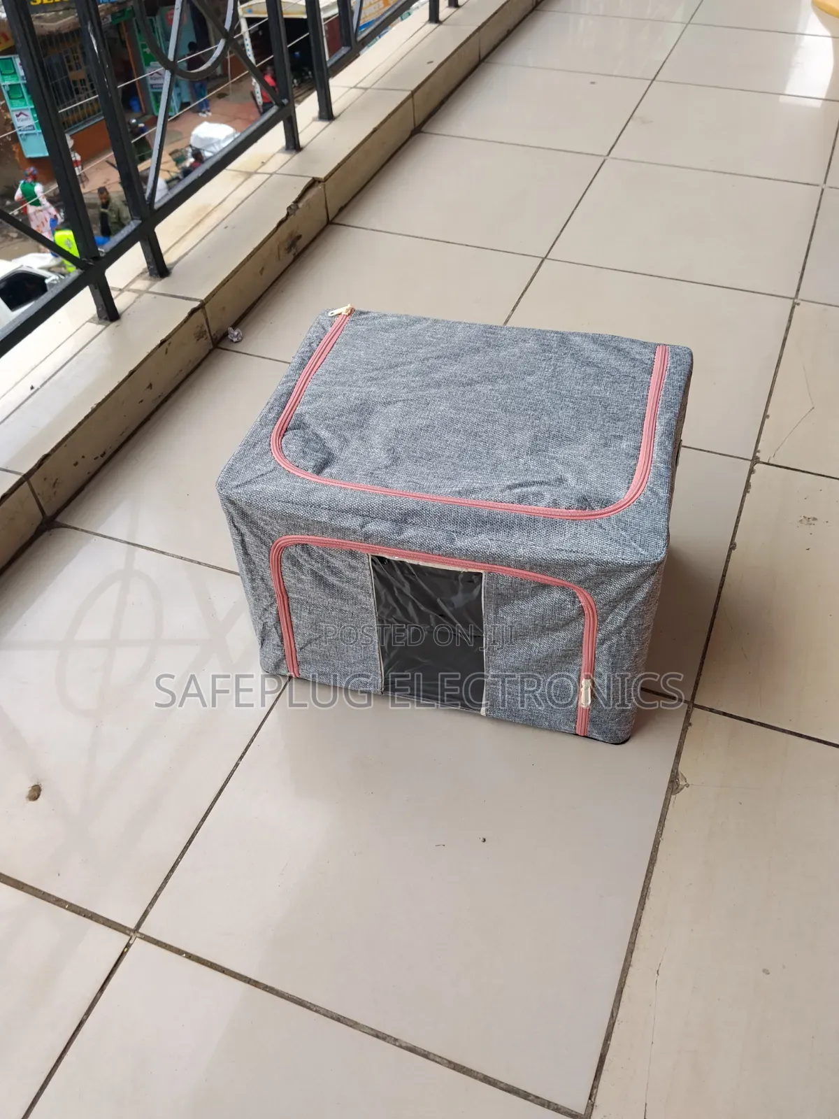 Wardrobe Organiser With Lid – Grey Fabric Storage Box