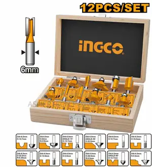 Ingco Akrt1201 12 PCS Router Bits Set