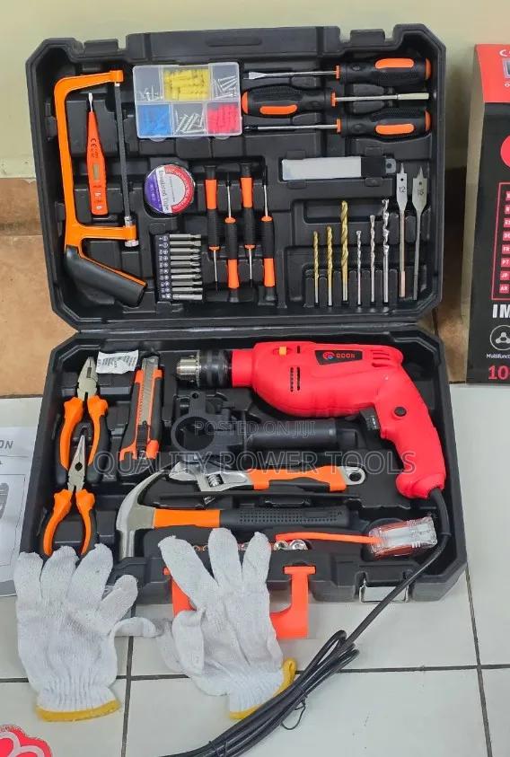 Edon 1000w Electric Drill Set 
117pcs 
Drill Has Hammer Function