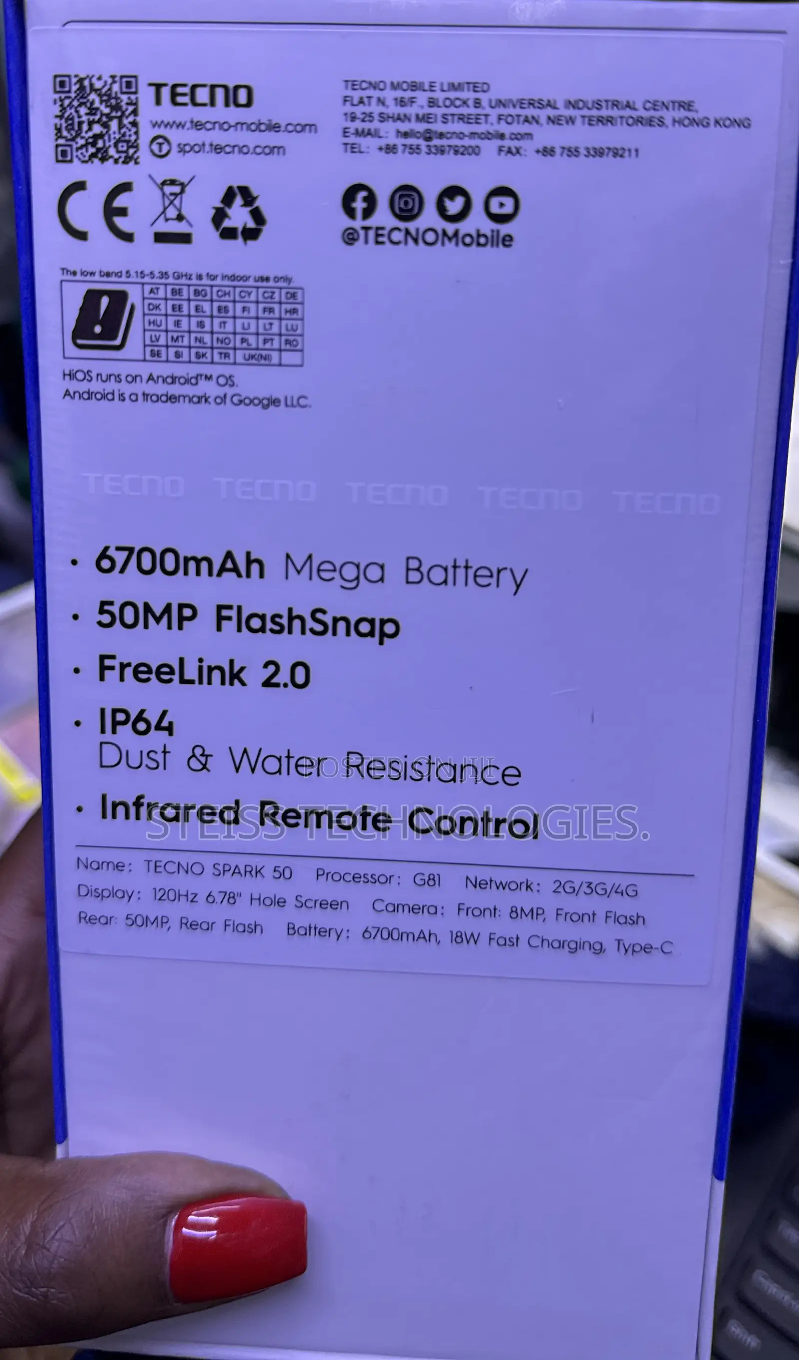 New Tecno Spark 50 128 GB Black