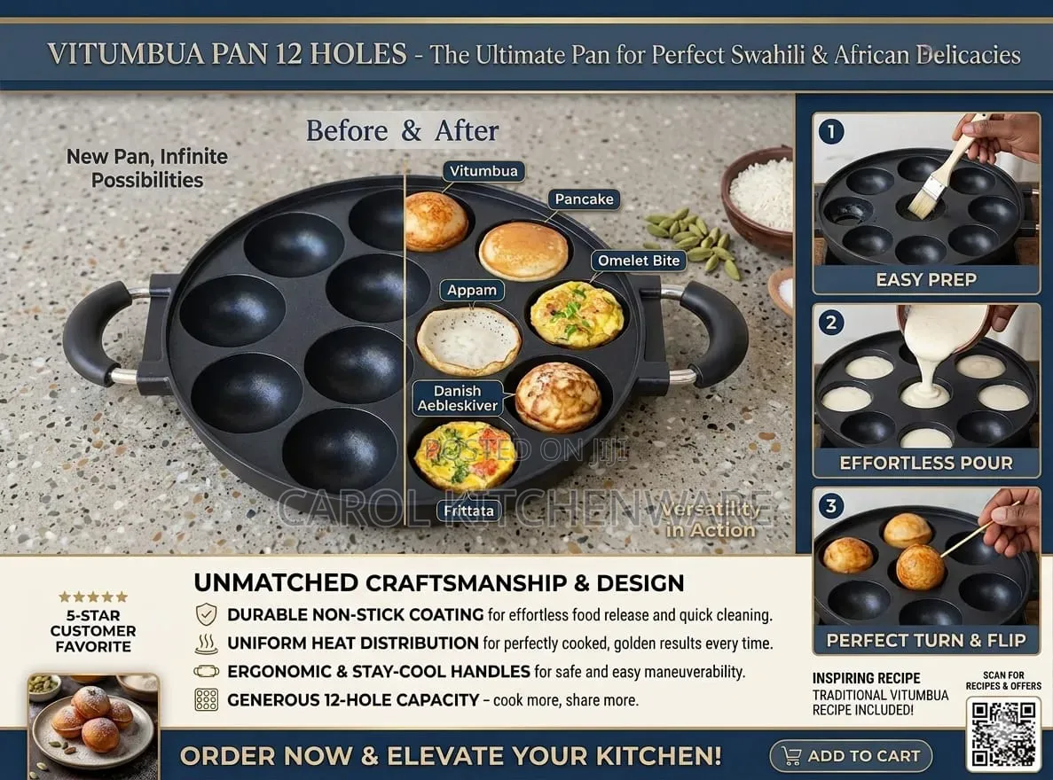 12 Hole Non Stick Vitumbua