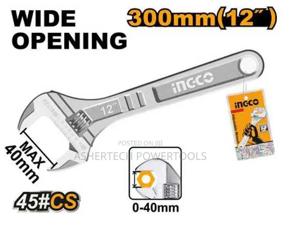 Ingco Hadw131122 Adjustable Wrench "Length:300mm(12"")