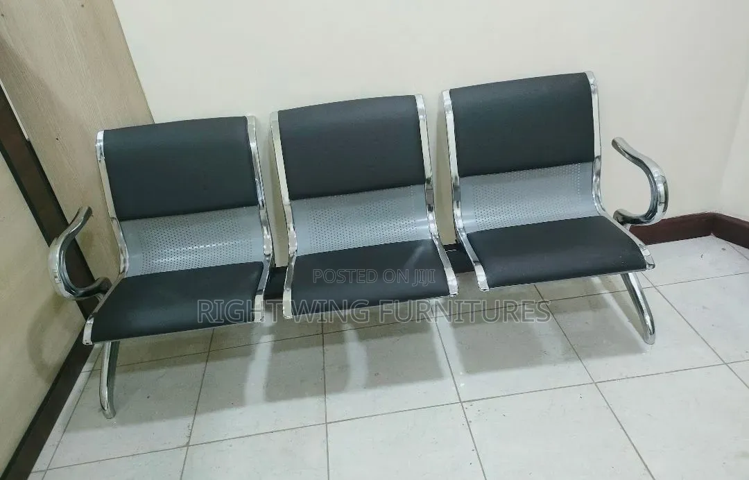 Commercial Waiting Area Seats - 3 Seater Metal Bench