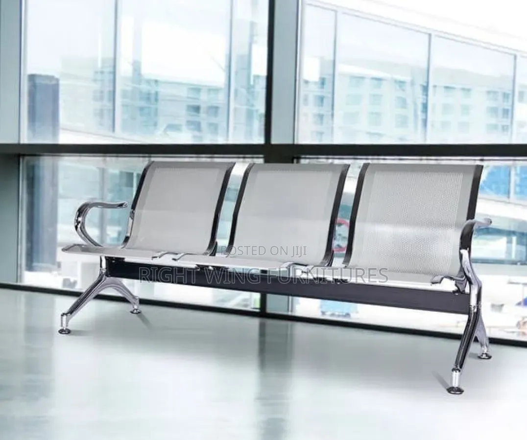 Strong Unpadded Metal Office Waiting Area Chairs