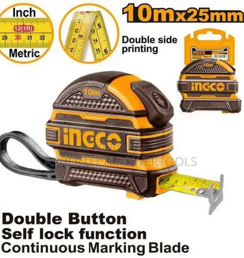 Ingco Hsmt081025 Steel Measuring Tape 10mx25mm