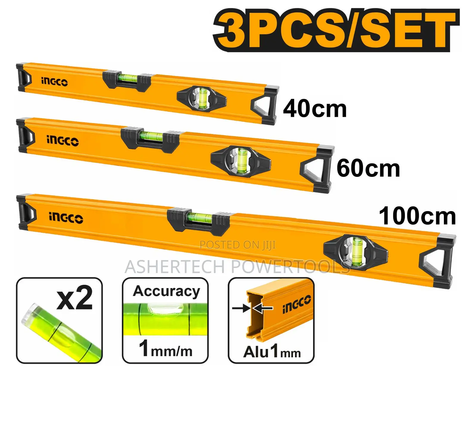 Ingco Hsl10403 Spirit Level Set 3 PCS