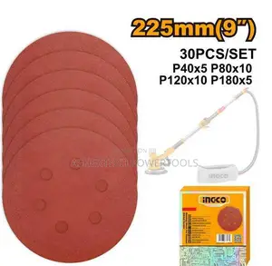 Ingco Akrs225030 Sanding Sheet for Random Orbital Sander 225mm 30pcs